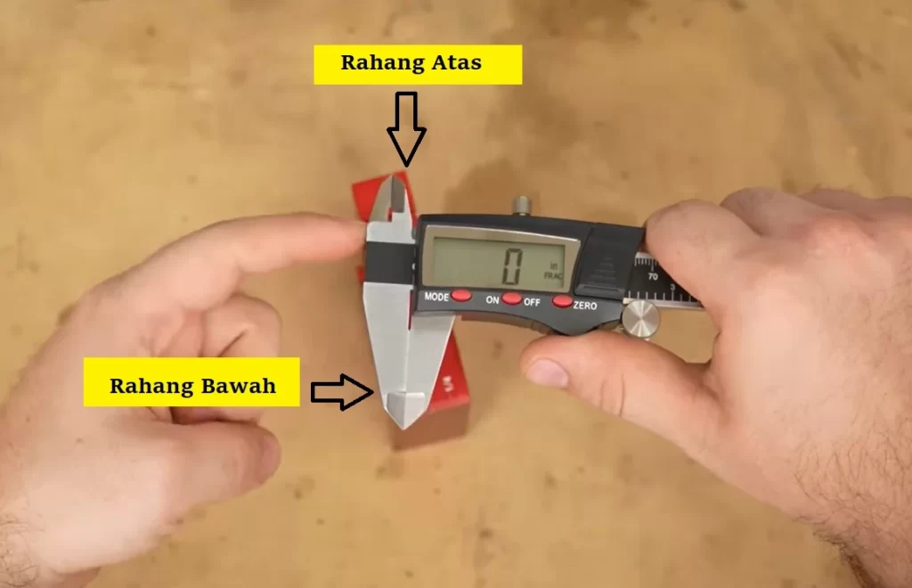 rahang atas dan bawah jangka sorong